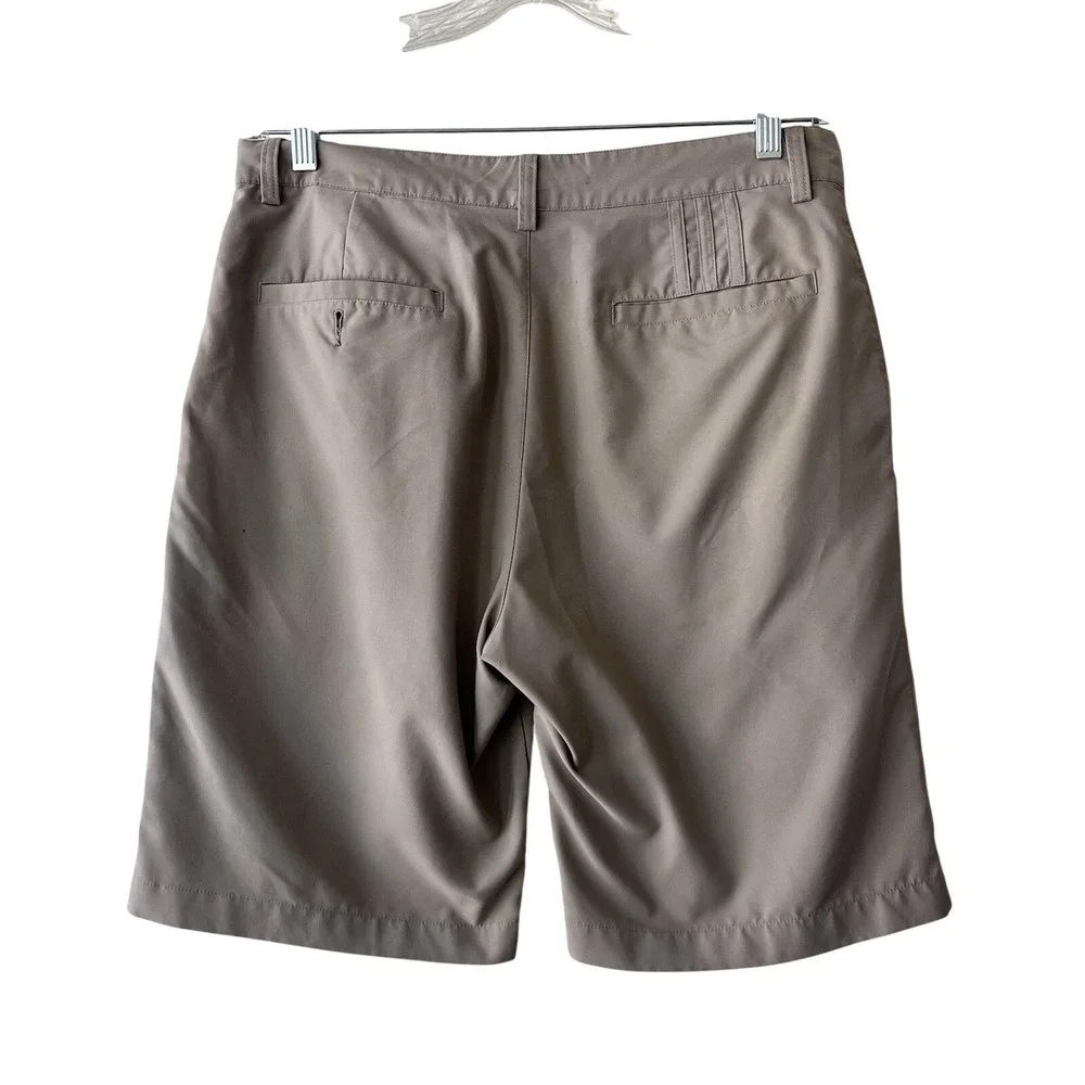 Adidas Golf Shorts Mens Tan Climalite Flat Front Athletic Size 32‎
